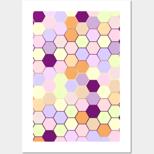 Cute pastel hexagon pattern Posters and Art